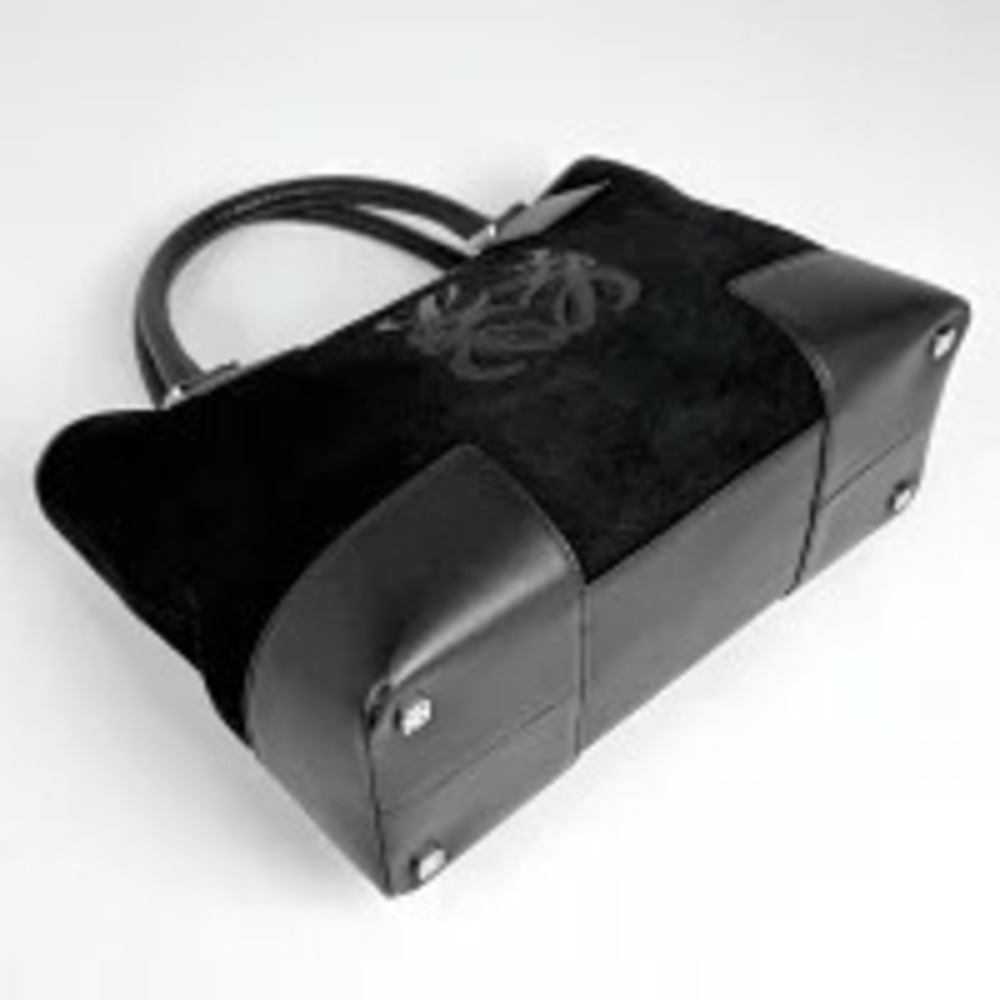 Loewe Handbag Bag Anagram Fusta Black Amazona Suede Tote Black